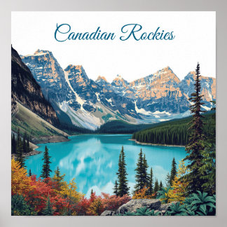 Canadese Rockies Reisposter WPA-stijl Poster