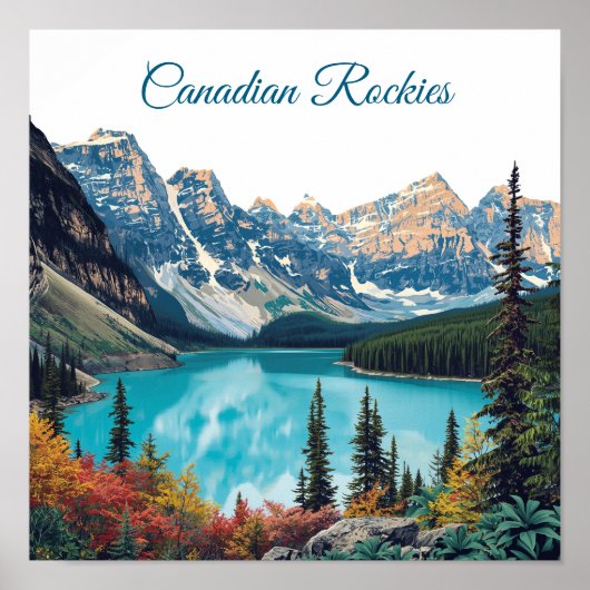 Canadese Rockies Reisposter WPA-stijl Poster (Voorkant)