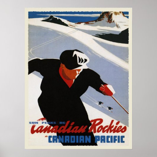 Canadese Rockies Ski Print (Voorkant)