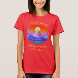 Canadese Rockies Sunset Mountain Familie Vakantie T-shirt
