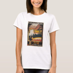 Canadese Rockies Travel Poster Baby Doll T T-shirt