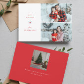 Canadese rode esdoorn blad kerst foto feestdagenkaart