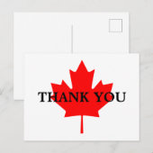 Canadese Rode Esdoornblad Bedankt Briefkaart (Voorkant / Achterkant)