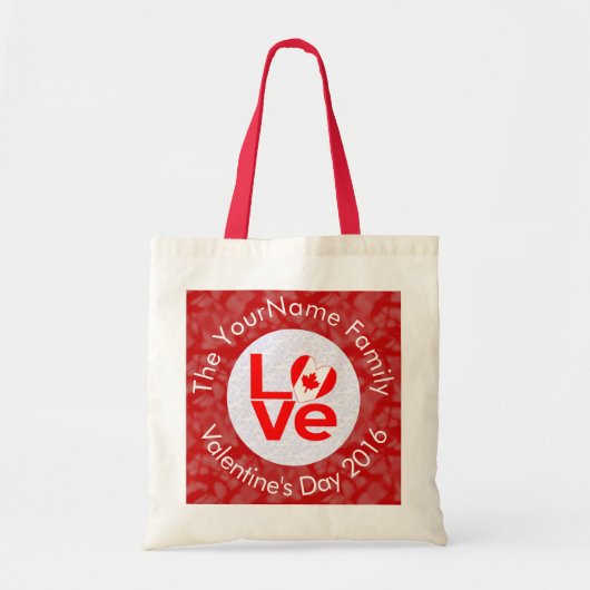 Canadese rode letters op rood tote bag (Voorkant)