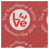 Canadese Rode LOVE Vlag Gepersonaliseerd Stof (Close Up)
