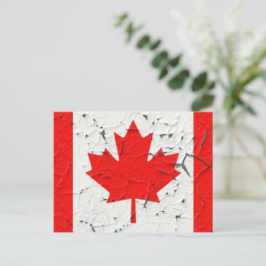 Canadese rode maaple Leaf CANADA Peeling Paint Briefkaart (Staand voorkant)