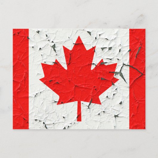 Canadese rode maaple Leaf CANADA Peeling Paint Briefkaart (Voorkant)
