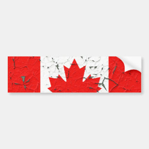 Canadese rode maaple Leaf CANADA Peeling Paint Bumpersticker