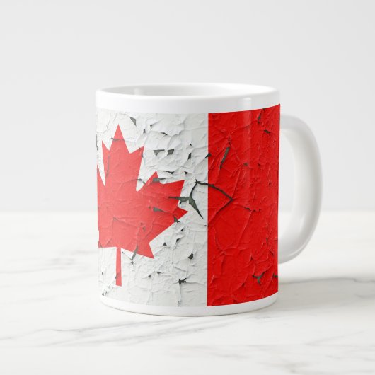 Canadese rode maaple Leaf CANADA Peeling Paint Grote Koffiekop (Voorkant rechts)