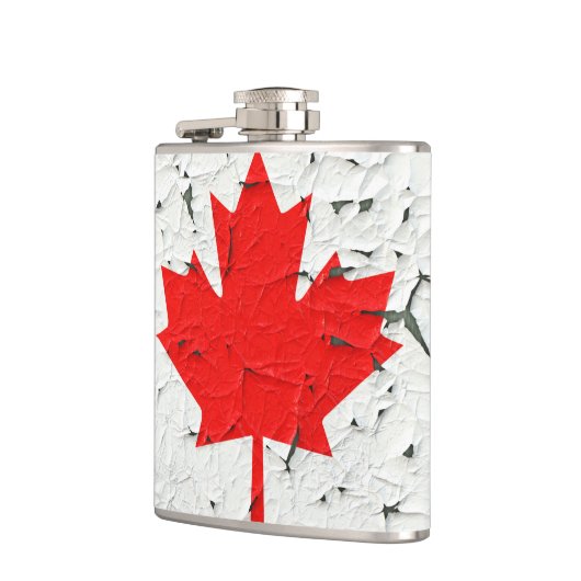 Canadese rode maaple Leaf CANADA Peeling Paint Heupfles (Links)