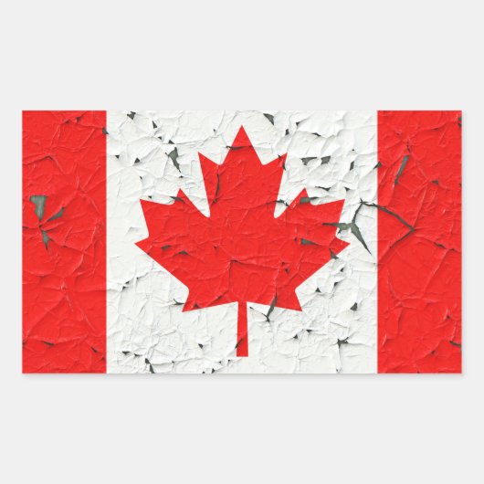 Canadese rode maaple Leaf CANADA Peeling Paint Rechthoekige Sticker (Voorkant)