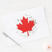 Canadese rode maaple Leaf CANADA Peeling Paint Ronde Sticker (Envelop)