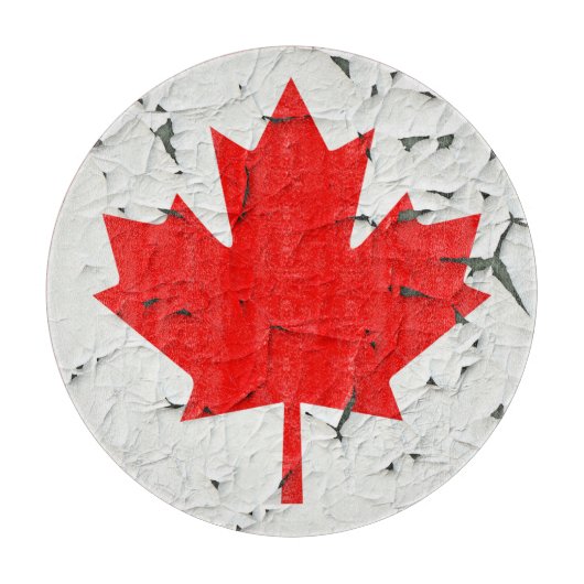 Canadese rode maaple Leaf CANADA Peeling Paint Snijplank (Voorkant)