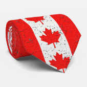 Canadese rode maaple Leaf CANADA Peeling Paint Stropdas (Opgerold)