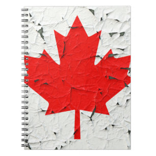 Canadese rode mantel Leaf CANADA Peeling Paint Notitieboek