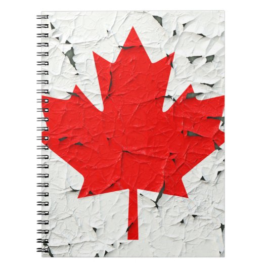 Canadese rode mantel Leaf CANADA Peeling Paint Notitieboek (Voorkant)