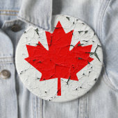 Canadese rode mantel Leaf CANADA Peeling Paint Ronde Button 6,0 Cm (In situ)