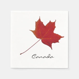 canadese rode maple leaf servet