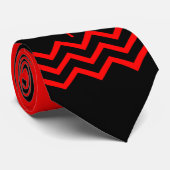 Canadese Rode Maple op Black met Chevron Stropdas (Opgerold)