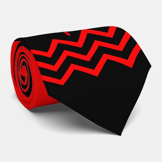 Canadese Rode Maple op Black met Chevron Stropdas (Opgerold)