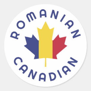 Canadese Roemeense roots Ronde Sticker