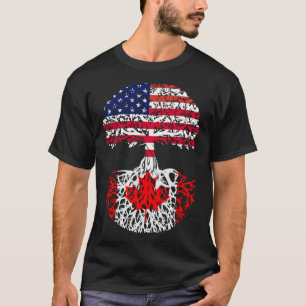 Canadese Roots American Grown Canada Flag T-shirt