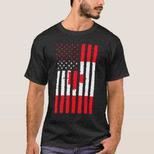 Canadese Roots USA Vlag Erfgoed Half Canada Ameri T-shirt