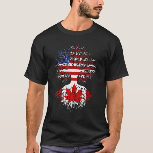 Canadese rots American Grown Canada Flag Mannen Wo T-shirt (Voorkant)
