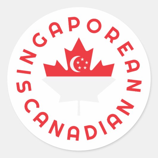 Canadese Singaporese roots Ronde Sticker (Voorkant)