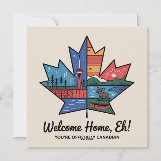 Canadese staatsburgerschap felicitatiekaart feestdagenkaart (Achterkant)