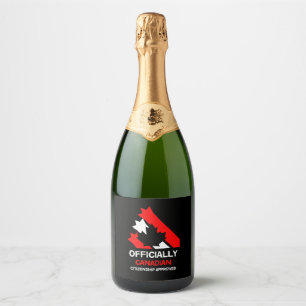 Canadese Staatsburgerschap Viering Sparkling Wijnetiket