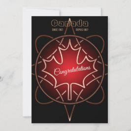 Canadese Staatsburgerschap Vlakke Wenskaart Kaart