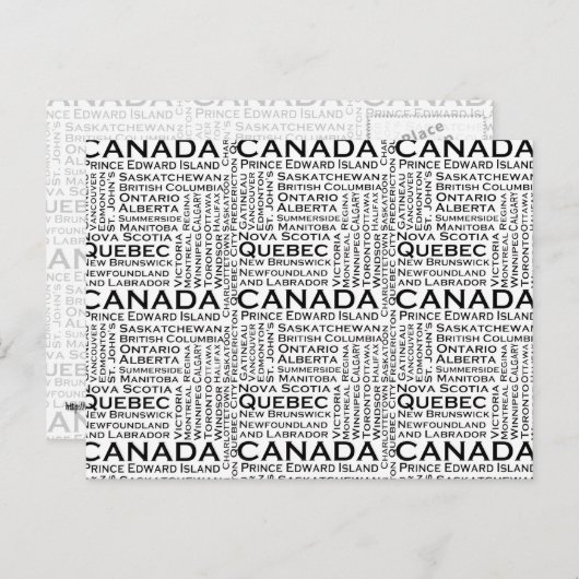 Canadese staten en steden briefkaart (Voorkant / Achterkant)