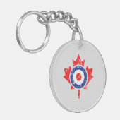 Canadese stijl Maple Leaf Roundel Grunge Mod Sleutelhanger (Voorkant Links)