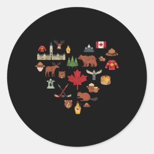 Canadese Symbolen Canada Vlag Maple Leaf RCMP Ronde Sticker
