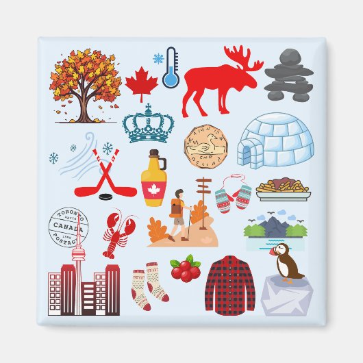 Canadese Symbolen Magneet (Voorkant)