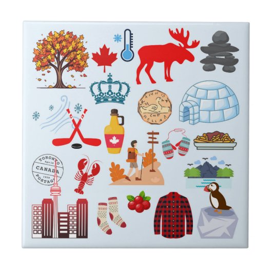 Canadese Symbolen Tegeltje (Voorkant)