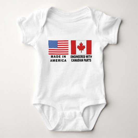 Canadese T-Shirt-Baby Romper (Voorkant)