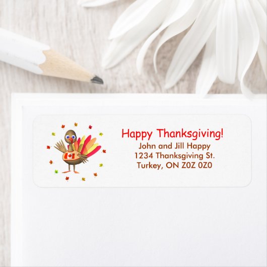 Canadese Thanksgiving Baby Turkije Etiket (Insitu)