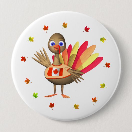 Canadese Thanksgiving Baby Turkije Ronde Button 4,0 Cm (Voorkant)