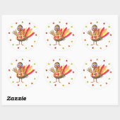 Canadese Thanksgiving Baby Turkije Ronde Sticker (Vel)
