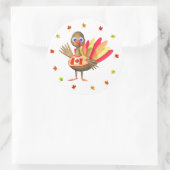 Canadese Thanksgiving Baby Turkije Ronde Sticker (Tas)