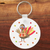 Canadese Thanksgiving Baby Turkije Sleutelhanger (Voorkant)