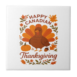 Canadese Thanksgiving Herfstviering Klassieke T Tegeltje