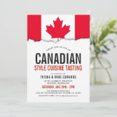 Canadese themakeuken | Feestvlag Witte Uitnodiging (Staand voorkant)