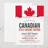 Canadese themakeuken | Feestvlag Witte Uitnodiging (Voorkant / Achterkant)