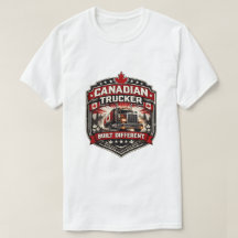 Canadese Trucker Gebouwd Anders Badge T-Shirt