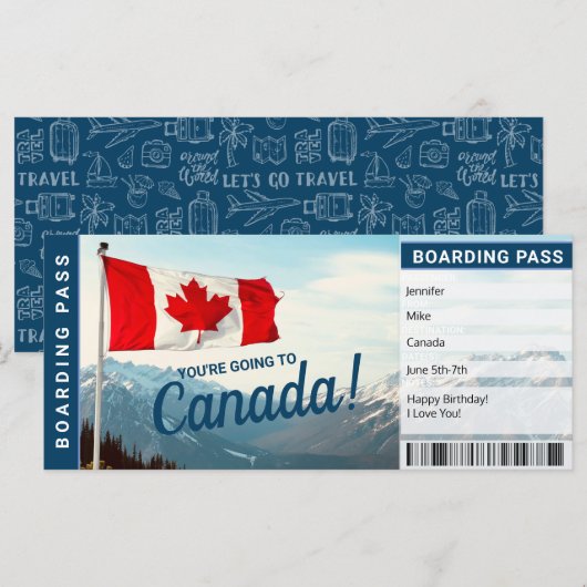 Canadese Vacation Cadeau-instapkaart (Voorkant / Achterkant)