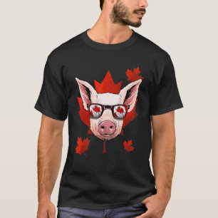 Canadese Varken Esdoorn Boom Blad Canada Vlag Bigg T-shirt