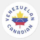 Canadese Venezolaanse Roots Ronde Sticker (Voorkant)